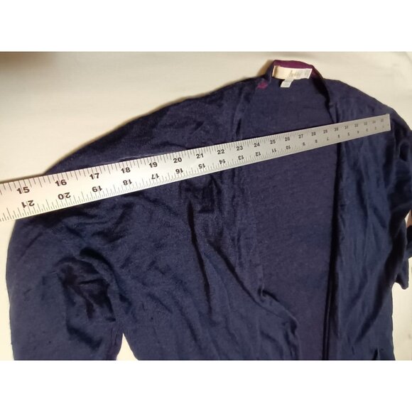 Boden Womens Open Front Cardigan Sweater 14 Blue 3/4 Sleeve Pockets Lightweight - Picture 4 of 8